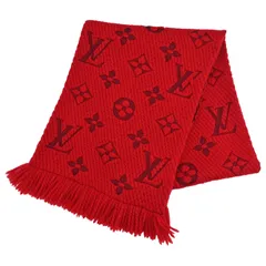 【中古】ルイヴィトン モノグラム ロゴ エシャルプ ロゴマニア マフラー レッド Aランク lv4625hgのサムネイル