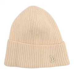 【中古】ルイヴィトン ロゴ ボネ LV アヘッド ニット帽 ビーニー ニットキャップ ホワイト Aランク lv5627ndのサムネイル