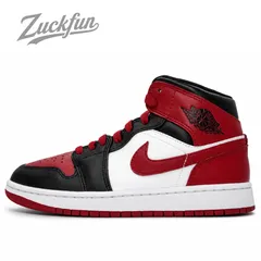 NIKE AIR JORDAN 1 MID BRED TOE エア ジョーダン 1 ミッド カット ブレッド トゥ レッド ホワイト 白 ブラック 黒  24.5cm レディース ナイキ スニーカー U11612