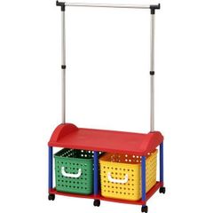 ハンガーラック 伸縮 幅118-190cm 2段 カーテン付き総耐荷重47kg