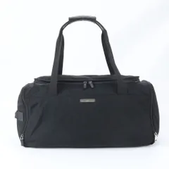 美品 グッチ レザー ナイロン ボストン バッグ 出張 旅行 トート キャリー 本革 ブラック 黒 メンズ レディース UMM EB2-4【中古】