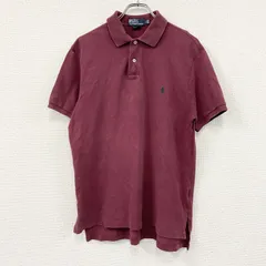 Polo by Ralph Lauren　ラルフローレン　CUSTOM FIT　半袖ポロシャツ　刺繡ロゴ　ワンポイント　ボルドー　Lサイズ　古着【値引き交渉OK！】