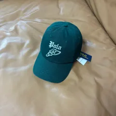 POLO ポロ 6パネル ベースボールキャップ 帽子 ウィングロゴ ウォッシュド グリーン