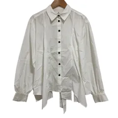 良品 LANVIN en Bleu ランバンオンブルー バックリボンシャツブラウス 3286609 サイズ38 ホワイト レディース 古着 中古 USEDのサムネイル