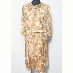 美品 pierre cardin ピエールカルダン フラワープリント シフォンワンピース 91-104-165 ピンク レディース 古着 中古 USEDのサムネイル