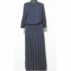 良品 PLAIN PEOPLE プレインピープル ブラウス スカート セットアップ ネイビー レディース 古着 中古 USED