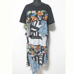 良品 MSGM エムエスジーエム パッチワークTシャツワンピース 2242MDA122 サイズXS ブラック レディース 古着 中古 USEDのサムネイル