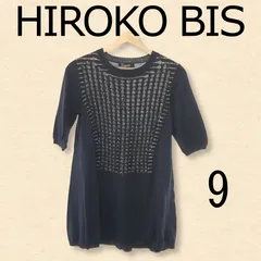 HIROKO BIS ヒロコビス トップス チュニック ニット おしゃれ 半袖 レディース ネイビー 9のサムネイル