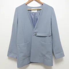 美品 PUBLIC TOKYO パブリックトウキョウ 極 ノーカラージャケット サイズF サックス レディース 古着 中古 USEDのサムネイル