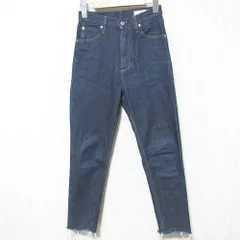 美品 HYKE ハイク ストレッチ テーパード カットオフ デニムパンツ ジーンズ W26 インディゴ レディース 古着 中古 USEDのサムネイル