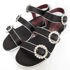 新品同様 MARC BY MARC JACOBS マークバイマークジェイコブス CHARLOTTE STRASS BUCKLE サンダル 38 25cm ブラック レディース 古着 中古 USEDのサムネイル