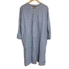 良品 PENDLETON ペンドルトン ストライプ リネン シャツワンピース S ネイビー ホワイト レディース 古着 中古 USEDのサムネイル