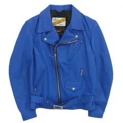 【～6/15期間限定値下】 Supreme シュプリーム 15SS UNDER COVER アンダーカバー Schott ショット Perfecto Leather Jacket パーフェクト レザー ライダースジャケット ブルー系 S【中古】のサムネイル