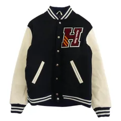 【～6/15期間限定値下】 HUMAN MADE ヒューマンメイド 26SS HM30JK043 VARSITY JACKET バーシティ ジャケット タイガー サガラ ワッペン ウールメルトン レザー スタジャン ロゴプリント ハンガ－付【美品】【中古】のサムネイル
