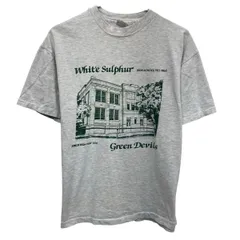 90s USA製 Hanes 半袖 プリントTシャツ L グレー ヘインズ プルオーバー 90年代 クルーネック ビックプリント カットソー 夏物 a805-6335のサムネイル
