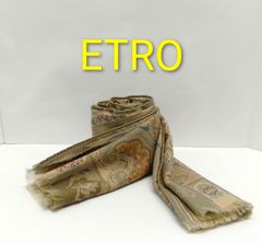 エトロ ストール シルク ETRO ペイズリー ショール 美品 ウール 黄色