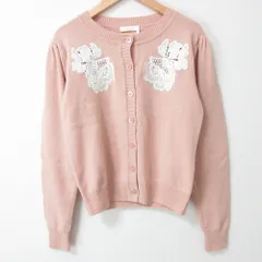 良品 22AW See By Chloe シーバイクロエ フラワーレース パフスリーブ ニットカーディガン XS スモーキーピンク レディース 古着 中古 USEDのサムネイル