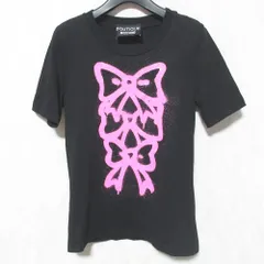 美品 BOUTIQUE MOSCHINO ブティックモスキーノ リボンプリントTシャツ カットソー KL5228205 サイズ38 ブラック レディース 古着 中古 USEDのサムネイル