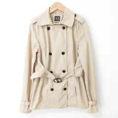 ARMANI EXCHANGE アルマーニエクスチェンジ ベルテッド ダブルブレスト ショートトレンチコート サイズS/P ベージュ レディース 古着 中古 USEDのサムネイル