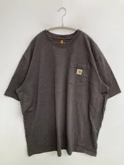 Carhartt カーハート Tシャツ/カットソー 2XL グレー 無地 ワンポイント ブランドロゴ ミドル丈 半袖 クルーネック(丸首) メンズ レディース