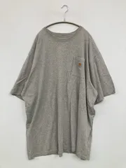 Carhartt カーハート Tシャツ/カットソー 3XL TALL グレー 無地 ワンポイント ブランドロゴ ロング丈 半袖 クルーネック(丸首) メンズ