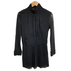 美品 VIVIENNE TAM ヴィヴィアンタム パワーネット ギャザーブラウス 0 ブラック レディース 古着 中古 USEDのサムネイル