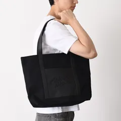 MAISON KITSUNE メゾン キツネ トートバッグ キャンバス アンド レザー ラージ トート QU05106 WB0026 メンズ ユニセックス ブラック 牛革 コットン ハンドライティングロゴ A4収納可能 大容量 通勤 通学のサムネイル