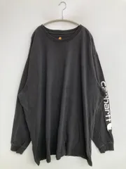 Carhartt カーハート Tシャツ/カットソー 4XL ブラック 無地 ブランドロゴ ロング丈 長袖 ミドル丈 クルーネック(丸首) メンズ