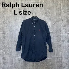 【k-457】Ralph Lauren ラルフローレン BLAKE 長袖シャツ ネイビー ポニー刺繍 ビッグシルエット BDシャツ 90s Y2K アメカジ アイビー トラッド 古着 オーバーサイズ  紺 赤ポニー ビンテージ風 メンズ Lサイズ相当 大きめ