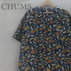 Chums チャムス メンズ Chumloha Shirt チャムロハシャツ CH02-1233 半袖シャツ アロハシャツ アニマル柄 動物 XL ブルー 青 メンズ ファッション _233023のサムネイル