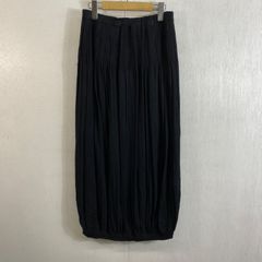 イヴ・サンローランリブゴーシュスカート 黒 ドレープ イタリア製