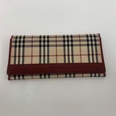 定番】BURBERRY バーバリー 長財布 ノバチェック ボルドー フラップ