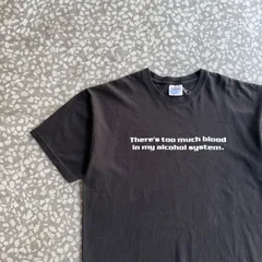 Hanes / 90’s message T-shirt アルコール依存症　お酒好き　Tシャツ　黒　内臓脂肪　肝臓 フロントプリントTシャツ　ストリート　ユニセックス　 ビール　酒豪Tシャツ　ワンピース