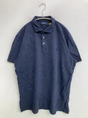 Polo Ralph Lauren ポロラルフローレン ポロシャツ L ネイビー ドット柄 ワンポイント ブランドロゴ 刺繍 半袖 メンズ