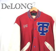 DELONG デロング 70s年代 レッド ４４スタジアム スタジャン ビンテージ レザー ウール 赤 メンズ _266023のサムネイル