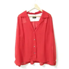 Needles ニードルス Gathered Blouse Poly Chiffon シフォン 長袖 シアー ギャザーブラウス シャツ IN139 2 レッド レディース 古着 中古 USEDのサムネイル