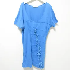 良品 STELLA McCARTNEY ステラマッカートニー 半袖 Uネック ギャザー カットソー チュニック ミニワンピース 40 ブルー レディース 古着 中古 USEDのサムネイル
