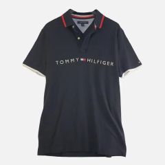 ☆ TOMMY HILFIGER☆ポロシャツ☆袖ワンポイント刺繍☆ビックロゴ 