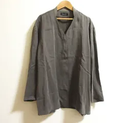 良品 BASILE28 バジーレ28 フィブリルキュプラ ノーカラーシャツ 28-15VA04 サイズ9 カーキ レディース 古着 中古 USEDのサムネイル