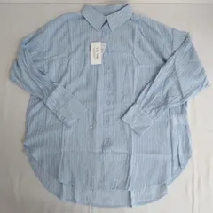 【未使用品/アウトレット】tiptop　ストライプドットシャツ　ラインストーンドット　長袖　フリーサイズ　水色　オシャレ　AYM5-18Gのサムネイル