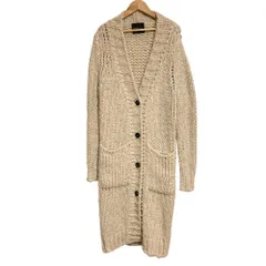 良品 roberto collina ロベルトコリーナ バルキーニット ロングカーディガン S ライトベージュ レディース 古着 中古 USEDのサムネイル