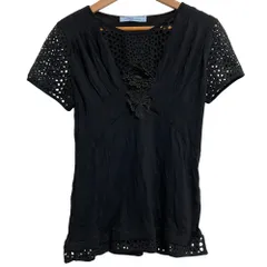 美品 Blumarine ブルマリン レース カットソー サイズ40 ブラック レディース 古着 中古 USEDのサムネイル
