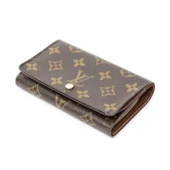 [中古] LOUIS VUITTON ルイヴィトンポルト トレゾール ジップ茶色モノグラムキャンバスA