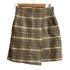 美品 STEVEN ALAN スティーブンアラン NEP CHECK MINI SKIRT チェック柄 ミニスカート Mサイズ ブラウン レディース 古着 中古 USEDのサムネイル