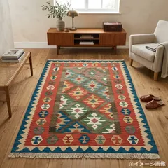 【イラン直輸入】 ニュー キリム　大判 【特価】リビングなどに最適のサムネイル