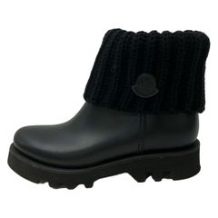 まみこさんに捧ぐ MONCLER ブラック レインブーツ size 39 - メルカリ