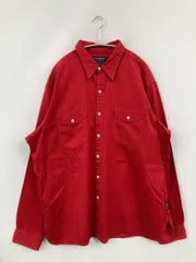 RALPH LAUREN SPORT ラルフローレンスポーツ シャツ/ブラウス XXL レッド コットン 無地 ミドル丈 長袖 レギュラーカラー メンズ