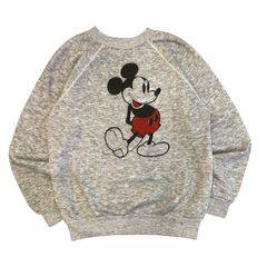 美品 70s-80s ヴィンテージスウェット 初期ミッキー USA ラグラン