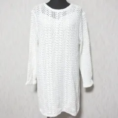 美品 22SS BEAUTY&YOUTH ビューティアンドユース ユナイテッドアローズ レースニット ワンピース ロングニット ホワイト レディース 古着 中古 USED
