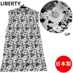 リバティ　ワンピース　ノースリープ　リバティプリント　LIBERTY. 　ダンクレア黒　日本製のサムネイル